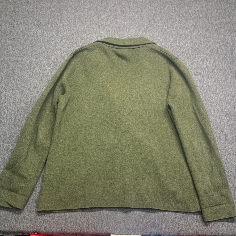 J. Crew Schoolboy Sweater Blazer Olive Green Single-Button Women's Size L - Picture 3 of 11
